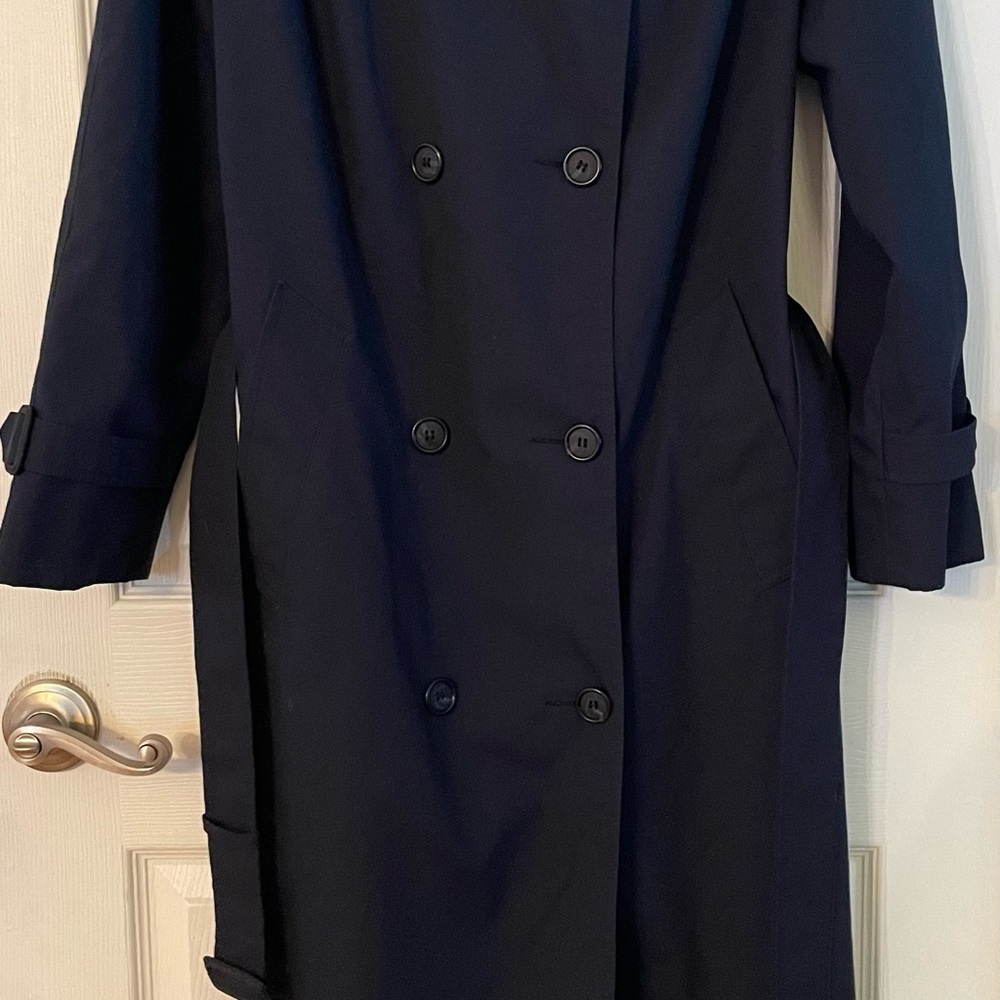 Classic Navy Double-Breasted Women's Trench Coat Small - Picture 4 of 6